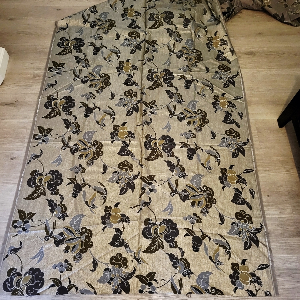 Vlisco Fabric Birds Olive Branch Double Sided Flat Or Metallic 258x46 7 Yards